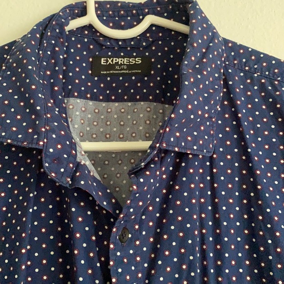 Navy blue button down express extra large shirt - Picture 2 of 2